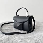Valentino Mini 20 One Stud Full Black Nappa Leather Handbag - 2
