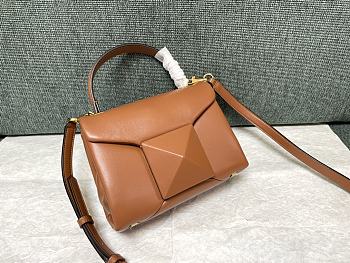 Valentino Mini 20 One Stud Brown Nappa Leather Handbag