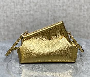 Fendi First Small 26 Metallic Gold Leather