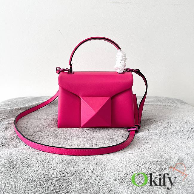 Valentino Mini 20 One Stud Hot Pink Nappa Leather Handbag - 1