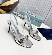 Prada Heels Open Toe Silver 11423 - 1