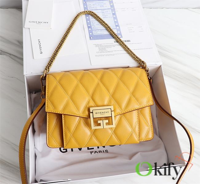 Givenchy Small GV3 Quilted Leather Bag in Yellow - 1