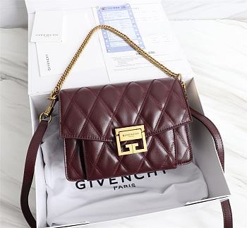 Givenchy Small GV3 Quilted Leather Bag in Wine Red