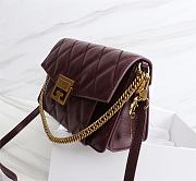 Givenchy Small GV3 Quilted Leather Bag in Wine Red - 2