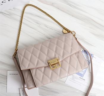 Givenchy Medium GV3 Quilted Leather Bag in Natural Beige