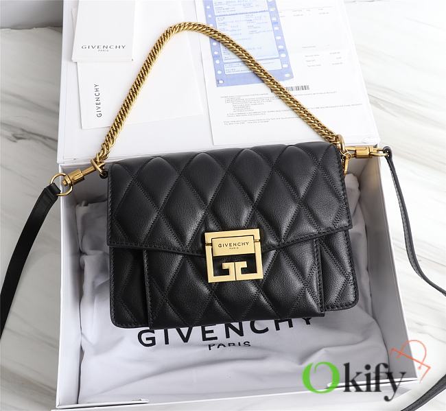 Givenchy Small GV3 Quilted Leather Bag in Black - 1