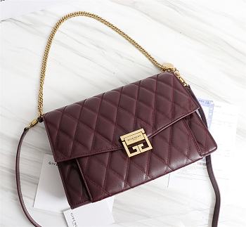 Givenchy Medium GV3 Quilted Leather Bag in Wine Red