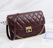 Givenchy Medium GV3 Quilted Leather Bag in Wine Red - 2