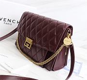 Givenchy Medium GV3 Quilted Leather Bag in Wine Red - 5