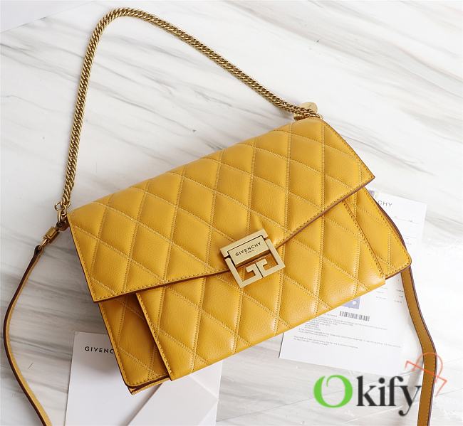 Givenchy Medium GV3 Quilted Leather Bag in Yellow - 1