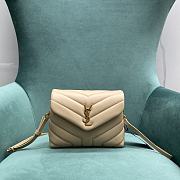 YSL Toy Loulou 20 Beige Leather Gold Hardware - 1