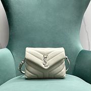 YSL Toy Loulou 20 White Leather Silver Hardware - 1