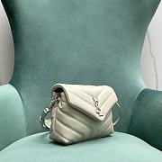 YSL Toy Loulou 20 White Leather Silver Hardware - 5