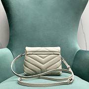 YSL Toy Loulou 20 White Leather Silver Hardware - 3