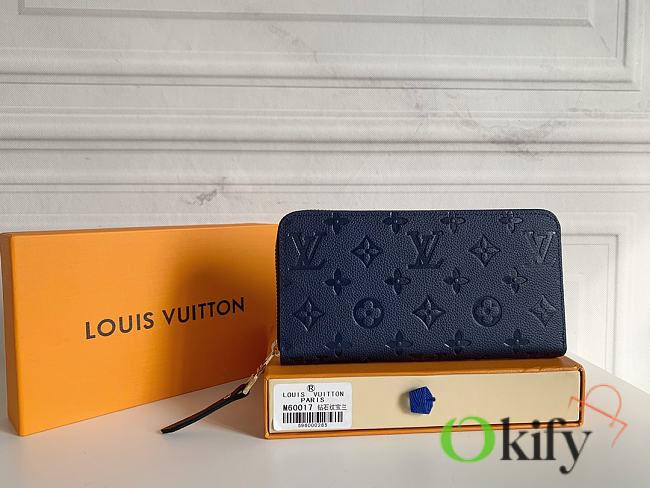 Louis Vuitton Zippy Wallet 19 Dark Blue Embossed Taurillon Monogram M80958 - 1