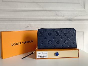 Louis Vuitton Zippy Wallet 19 Dark Blue Embossed Taurillon Monogram M80958