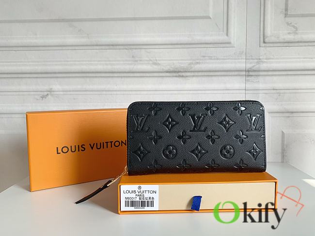 Louis Vuitton Zippy Wallet 19 Black Embossed Taurillon Monogram M61864 - 1