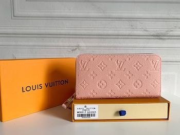 LV  Zippy Wallet Light Pink Embossed Taurillon Monogram 11459
