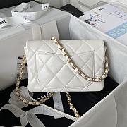 CC 23S Heart Flap Bag White Leather - 6