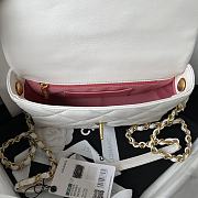 CC 23S Heart Flap Bag White Leather - 3