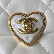CC 23S Heart Flap Bag White Leather - 2