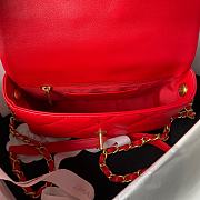 CC 23S Heart Flap Bag Red Leather - 6