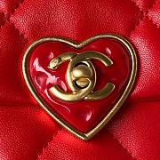CC 23S Heart Flap Bag Red Leather - 5