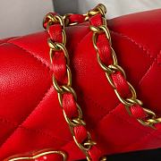 CC 23S Heart Flap Bag Red Leather - 3