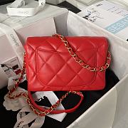 CC 23S Heart Flap Bag Red Leather - 2