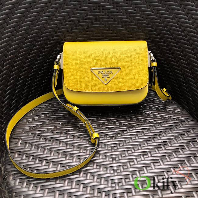 Prada Saffiano Shoulder Bag in Yellow 1BD249 - 1
