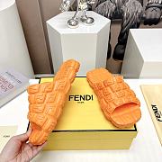Fendi Logo Embossed Cloud Slides Orange - 4