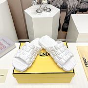 Fendi Logo Embossed Cloud Slides White - 1