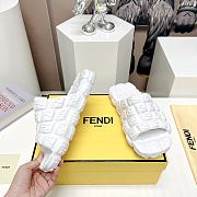 Fendi Logo Embossed Cloud Slides White - 3