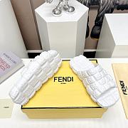 Fendi Logo Embossed Cloud Slides White - 2