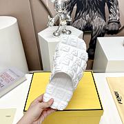 Fendi Logo Embossed Cloud Slides White - 5