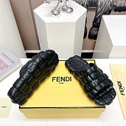 Fendi Logo Embossed Cloud Slides Black - 2