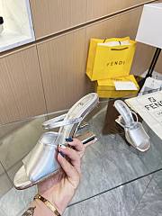 Fendi First Silver Leather High-Heeled Sandals 9.5cm - 4
