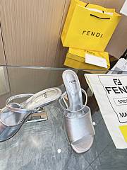 Fendi First Silver Leather High-Heeled Sandals 9.5cm - 2
