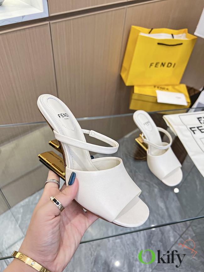 Fendi First White Leather High-Heeled Sandals 9.5cm - 1