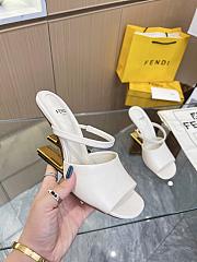 Fendi First White Leather High-Heeled Sandals 9.5cm - 1