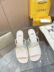 Fendi First White Leather High-Heeled Sandals 9.5cm - 5