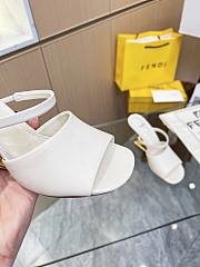 Fendi First White Leather High-Heeled Sandals 9.5cm - 2