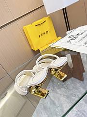 Fendi First White Leather High-Heeled Sandals 9.5cm - 3