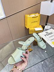 Fendi First Green Leather High-Heeled Sandals 9.5cm - 4