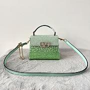Valentino Garavani Embellished VSLING Top-Handle Bag Green - 1