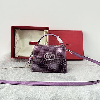 Valentino Garavani Embellished VSLING Top-Handle Bag Purple