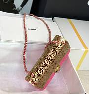 Chanel Small Flap Bag Hot Pink and Gold - 3