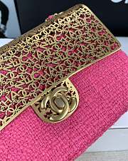 Chanel Small Flap Bag Hot Pink and Gold - 6