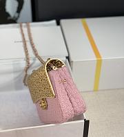 Chanel Small Flap Bag Light Pink and Gold - 5