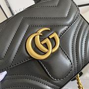 Gucci GG Marmont Mini Top Handle Bag 21 Black Chevron Leather 547260 - 5
